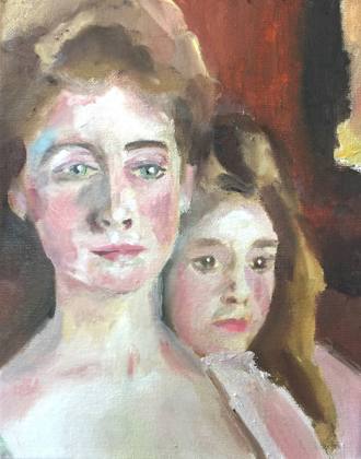 Oil Study Of John Singer Sargent john Mrs Fiske Warren and Her Daughter Rachel., painting by Ryan Louder
