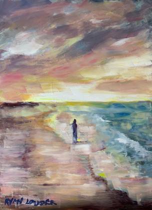 On The Beach 18x24, painting by Ryan Louder