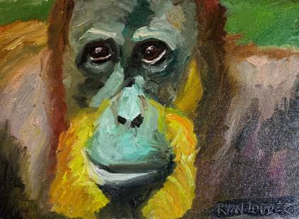 Orangutan, painting by Ryan Louder