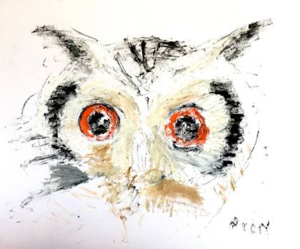 Owl Eyes, painting by Ryan Louder