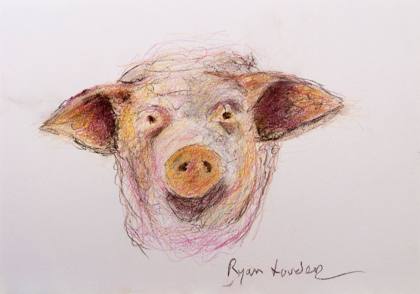 Pig Face, painting by Ryan Louder