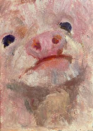 Piglet, painting by Ryan Louder