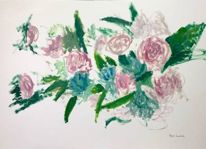 Pink Flowers, painting by Ryan Louder