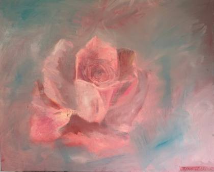 Pink Rose, painting by Ryan Louder