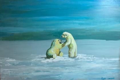 Polar Bears, painting by Ryan Louder