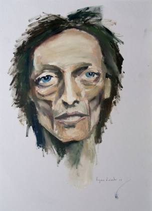 Portrait 12x9 Oil On Canvas Mans Face - Portrait of a Man - Portrait, painting by Ryan Louder
