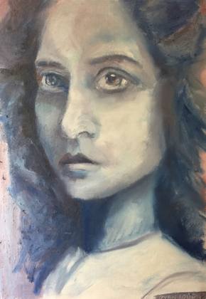 Portrait of a Girl Oil On Canvas Paper 9x12, painting by Ryan Louder