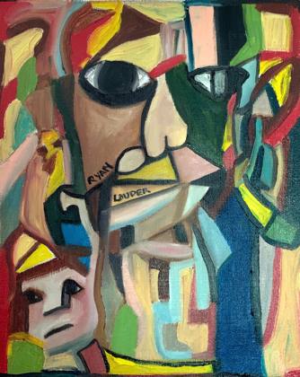 Portrait of a Mans Head, painting by Ryan Louder