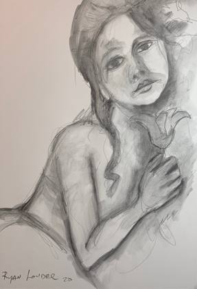 Portrait Of A Woman 14x18, painting by Ryan Louder