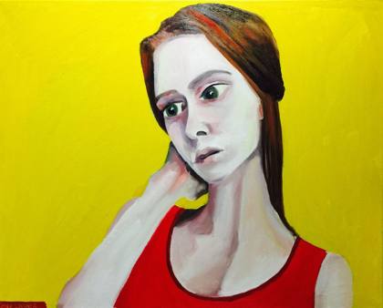 Portrait Of A Woman In Red, painting by Ryan Louder