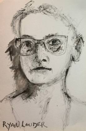 Portrait of a Woman with a Spark In Her Eyes, painting by Ryan Louder