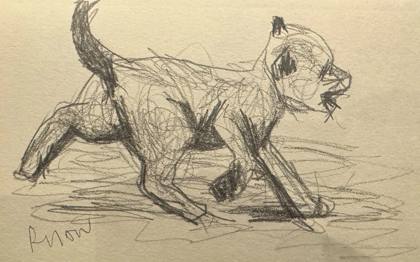 Puppy, painting by Ryan Louder