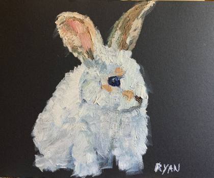 Rabbit, painting by Ryan Louder