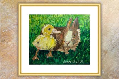 Rabbit and Duck, painting by Ryan Louder