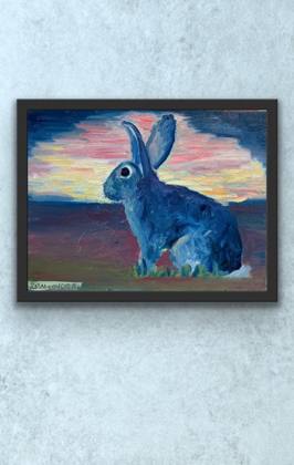 Rabbit At Dawn, painting by Ryan Louder