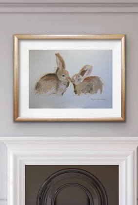 Rabbits, painting by Ryan Louder