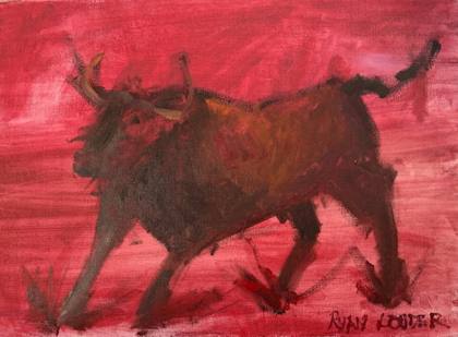 Raging Bull, painting by Ryan Louder