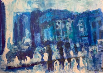 Rain In The City, painting by Ryan Louder