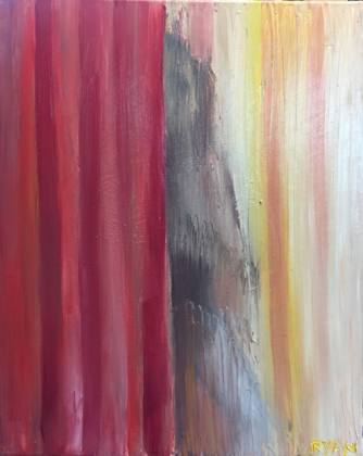 Red Curtain, painting by Ryan Louder