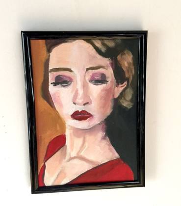 Red Lips Red Dress Red Heart, painting by Ryan Louder