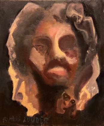Rem Intrusion portrait of a woman, painting by Ryan Louder