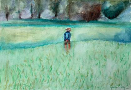Rice Fields, painting by Ryan Louder