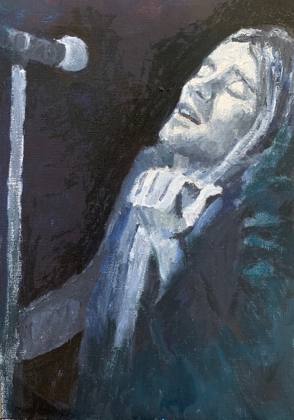 Rod Stewart, painting by Ryan Louder