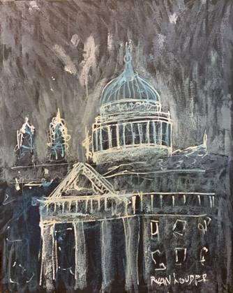 Saint Paul’s Cathedral London, painting by Ryan Louder