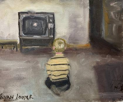 Screen Time, painting by Ryan Louder