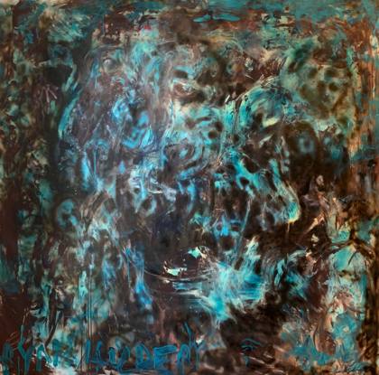 Self Portrait In Blue, painting by Ryan Louder