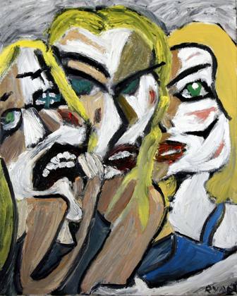 Shallow Friends - Oil On Canvas - Ryan Louder 2017, painting by Ryan Louder