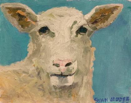 Sheep, painting by Ryan Louder