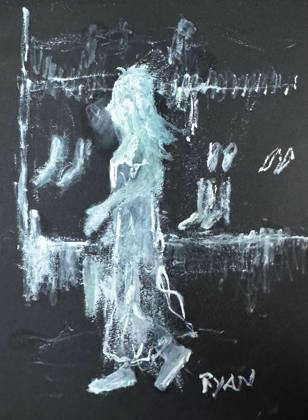 Shoe Shopping, painting by Ryan Louder