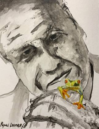 Sir David Attenborough, painting by Ryan Louder