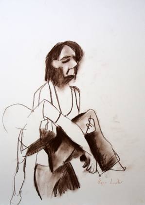 Sketch Of A Man Holding A Dead Body 12x9, painting by Ryan Louder