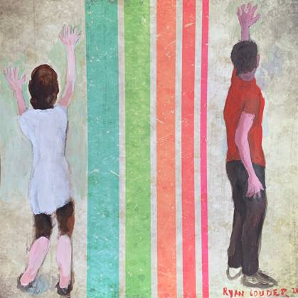 Social Distancing 12x12, painting by Ryan Louder