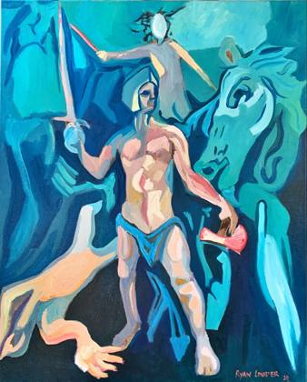 Spartan, painting by Ryan Louder