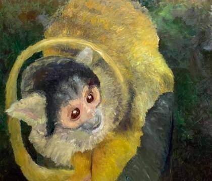 Squirrel Monkey, painting by Ryan Louder