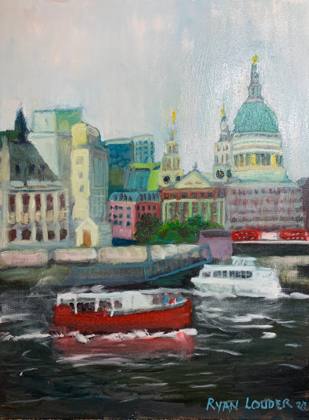 St Paul’s From The Thames, painting by Ryan Louder