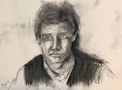 Star Wars - Hans Solo - Harrison Ford - Study 1, painting by Ryan Louder