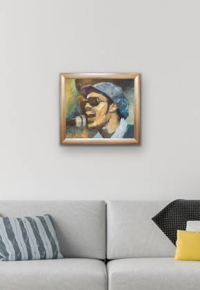 Stevie Wonder, painting by Ryan Louder