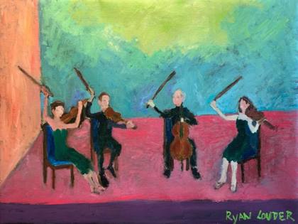 String Quartet, painting by Ryan Louder