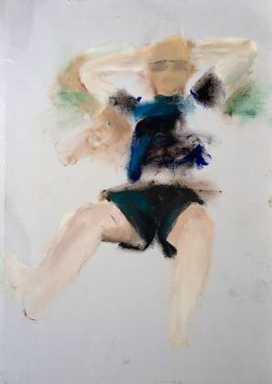 Study Of A Mans Sitting 12x9 oil on canvas, painting by Ryan Louder
