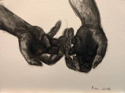 Study Of Hands, painting by Ryan Louder