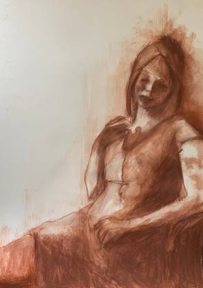 Study of Katrina, painting by Ryan Louder