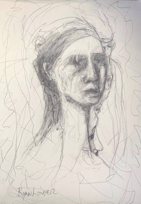 Study Of Womans Face, painting by Ryan Louder
