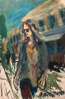 Summer Walk In Town, painting by Ryan Louder