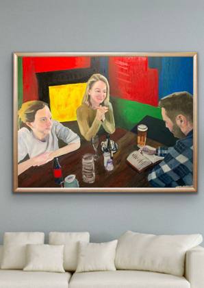 Sunday Pub, painting by Ryan Louder