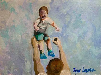 The Boy Who Could Fly, painting by Ryan Louder
