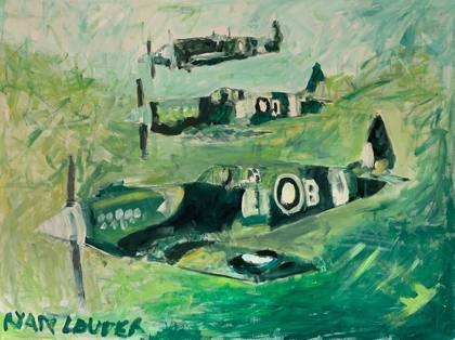 Three Spit Fires, painting by Ryan Louder